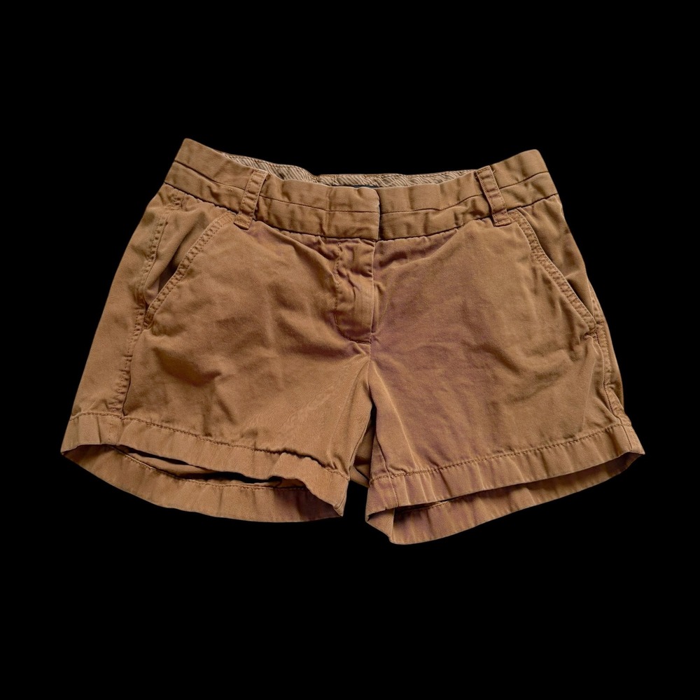 J.Crew Womens Chino Shorts Brown Cotton Twill Low Rise Size 0 Style 82043